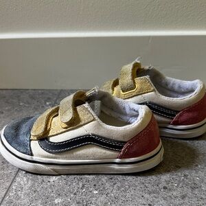 Kids Yellow and Blue Velcro Sneakers